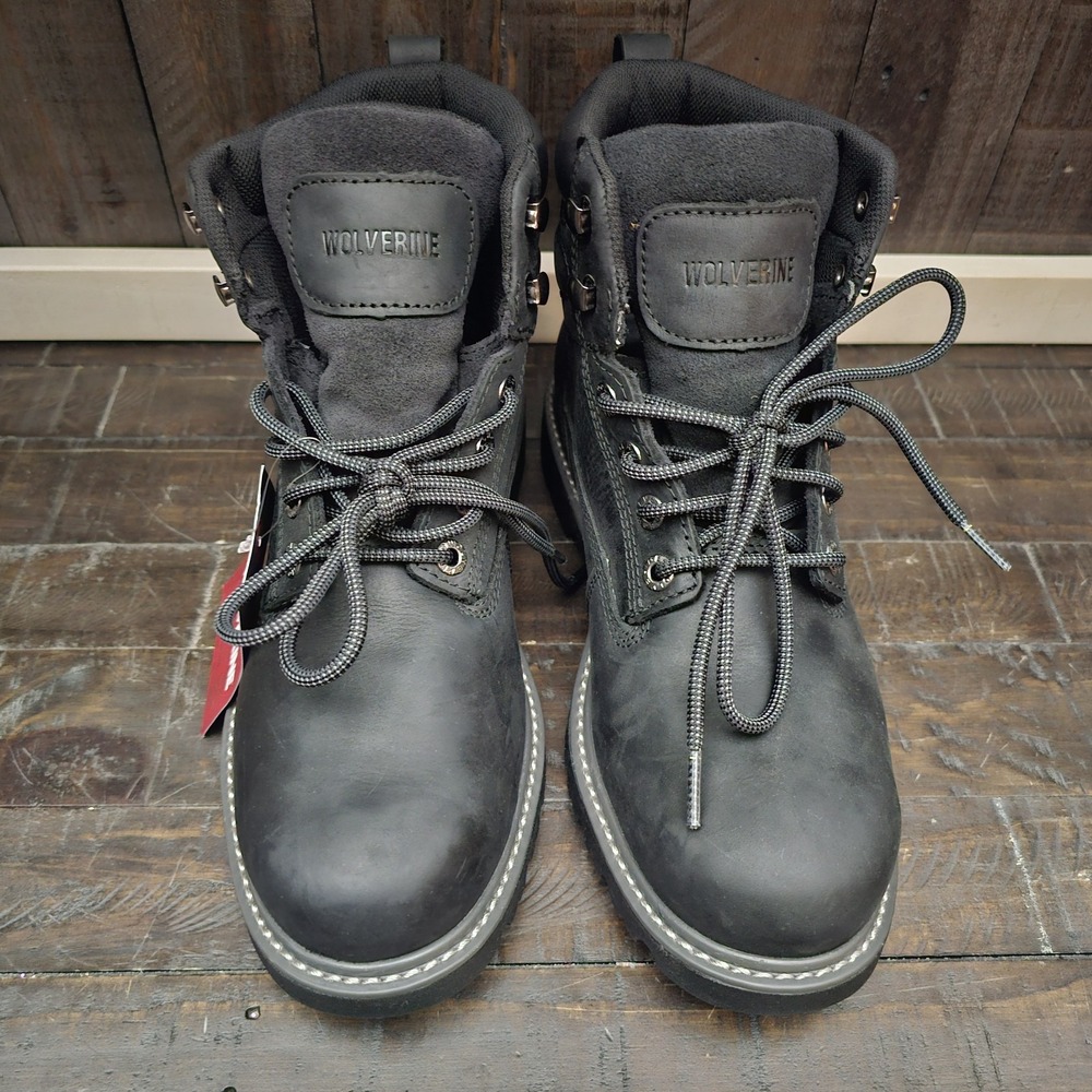 WOLVERINE W10691 Men's Floorhand WP Black Leather Work Boots Size 9M - Picture 2 of 11